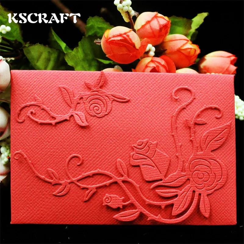 

KSCRAFT Rose envelope metal die cutting dies scrapbooking embossing folder suit for cutting machine