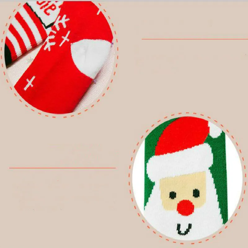 6 пар; красные рождественские плотные теплые хлопковые мягкие носки для маленьких девочек и мальчиков; новогодние носки для малышей