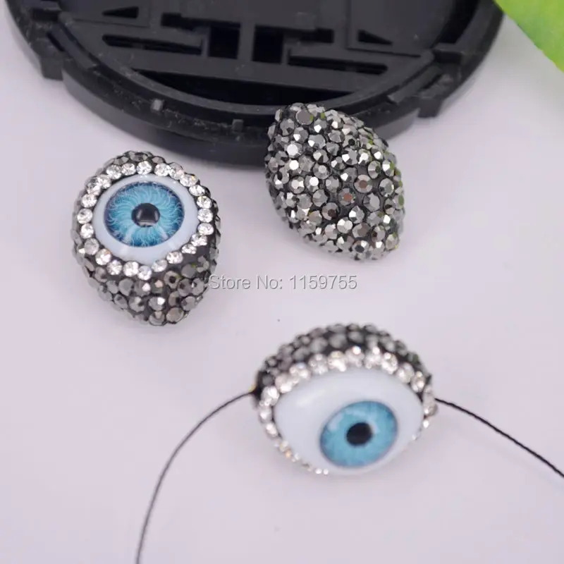 

Wholesale 10Pcs Eye Loose Bead with Pave Rhinestone Crystal Connector Beads Jewelry Making