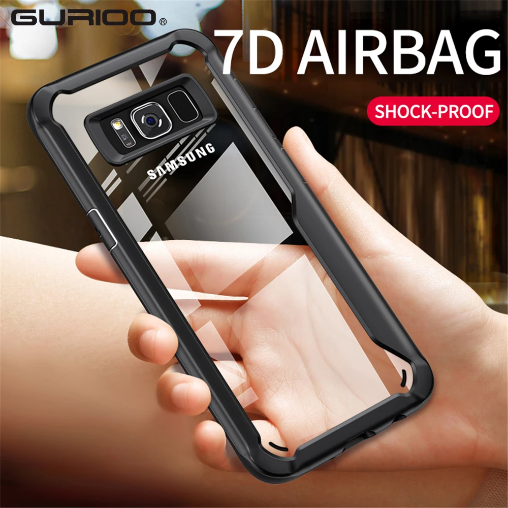

Luxury Shockproof Airbag Bumper Case For Samsung Galaxy A5 A6 A7 A8 A9 Plus 2018 M10 M20 M30 Silicone Soft TPU Glass Phone Cases