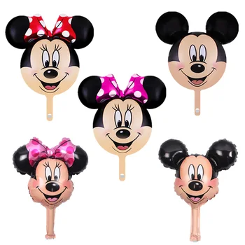 

100pcs/lot Mickey Minnie Balloons Mini Mickey Head Foil Balloon Baby Birthday Party Wedding Decor Air inflatable Globos