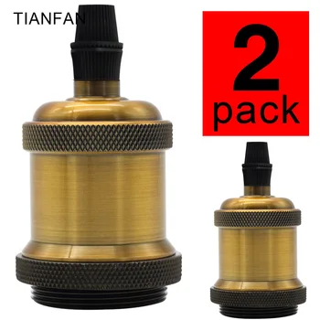 

2PCS/lot antique Bronze Lamp Holder With switch Retro Shell Base Vintage Edison E27 Screw Bulb Pendant Socket Ceiling Light