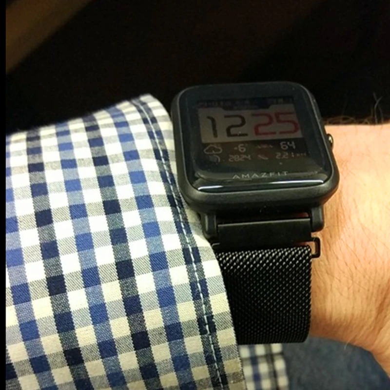 7в1 для Xiaomi Amazfit Bip звуковой сигнал маленький ремешок спортивные часы Металл+ Силиконовые ремни браслет+ защита экрана аксессуары