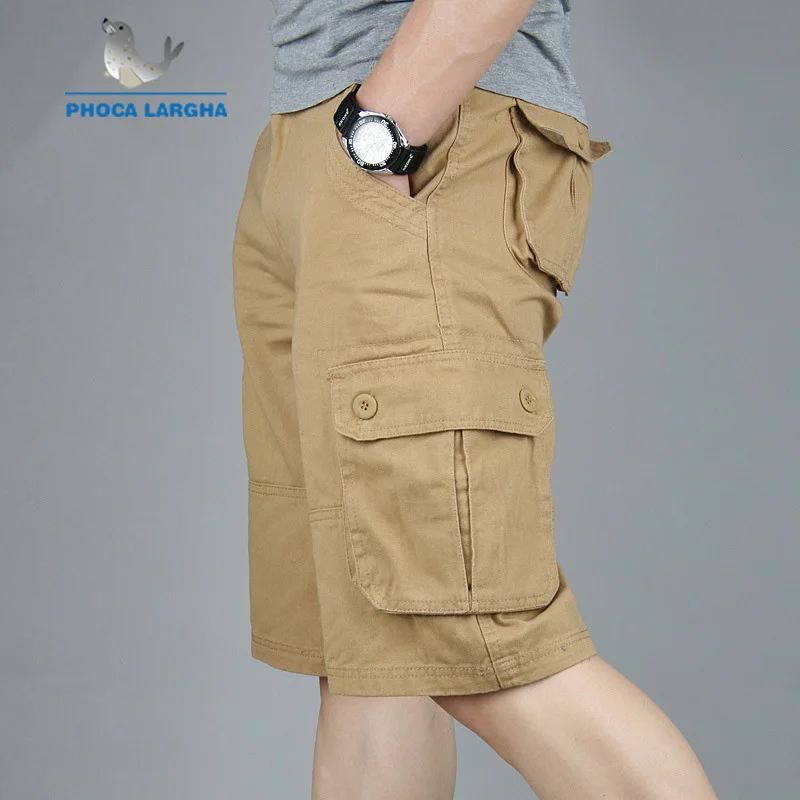 Для мужчин, Цвет шорты-карго мешковатые мульти карман военных молнии Бриджи Короткие штаны Для мужчин s тактические шорты мужской плюс Размеры