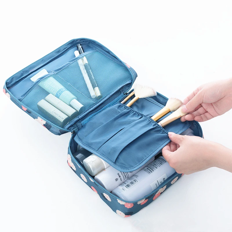 عالية الجودة المرأة التجميل حقيبة المحمولة متعددة الوظائف مستحضرات التجميل حقيبة التخزين السفر مستلزمات للماء المنظم حزمة