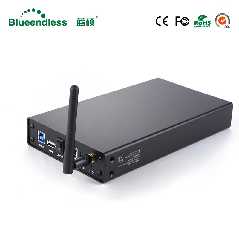 RJ45 disco duro externo caso Nas antena wifi inalámbrico wifi sata usb 3,0 hdd wifi interfaz de aluminio hdd caja hdd 3,5 HDD caddy - 4
