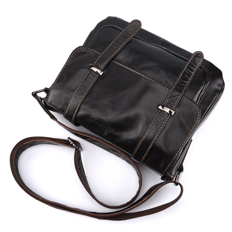 New Genuine Leather Genuine Women's Retro Women's Vintage Messenger Bag Fashion Retractable Handbag Dark Brown Shoulder Bag