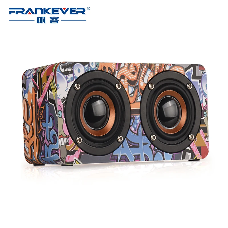 

FrankEver Scribe Wood Bluetooth Speaker Wireless Stereo Loudspeaker Portable Speakers HandFree with HD Mic Support TF AUX FM
