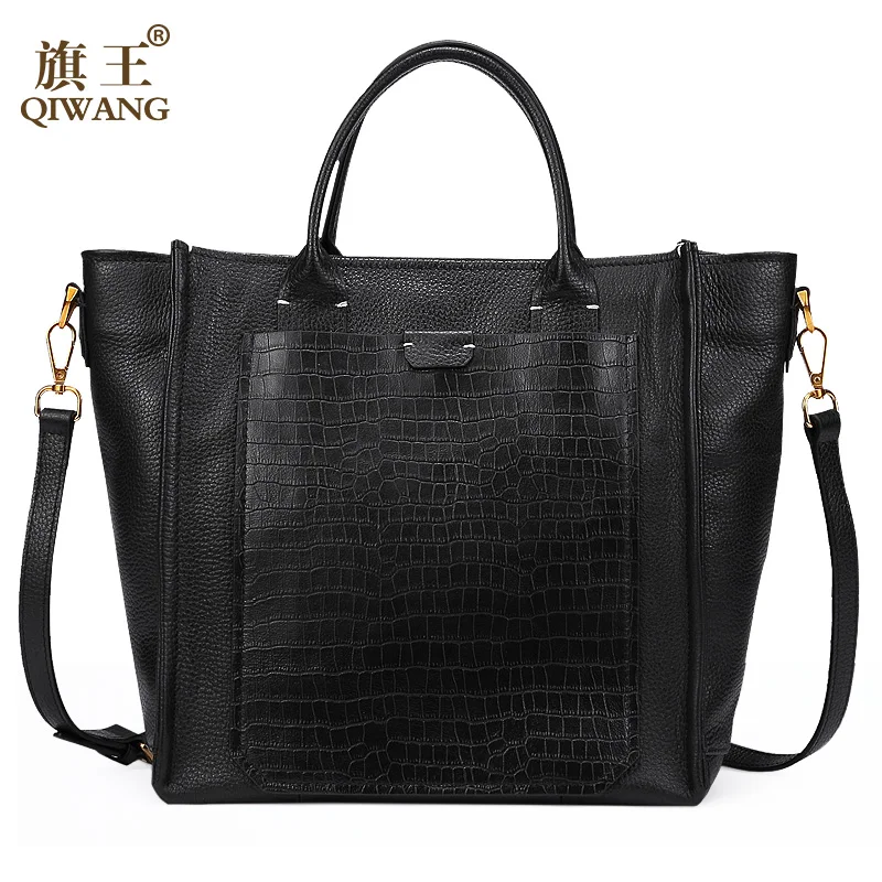 QIWANG Large Real Leather Women Handbag Brand Design OL Bag High Quality New First Layer Cow Leather Bag laptop Tote Bag QIWANG Large Real Leather Women Handbag Brand Design OL Bag High Quality New First Layer Cow Leather Bag laptop Tote Bag