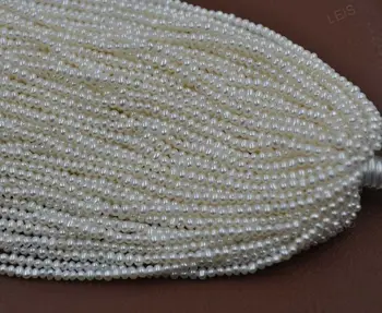 

wholesale 10 Qty small beads real freshwater pearl 2-3mm white loose strings
