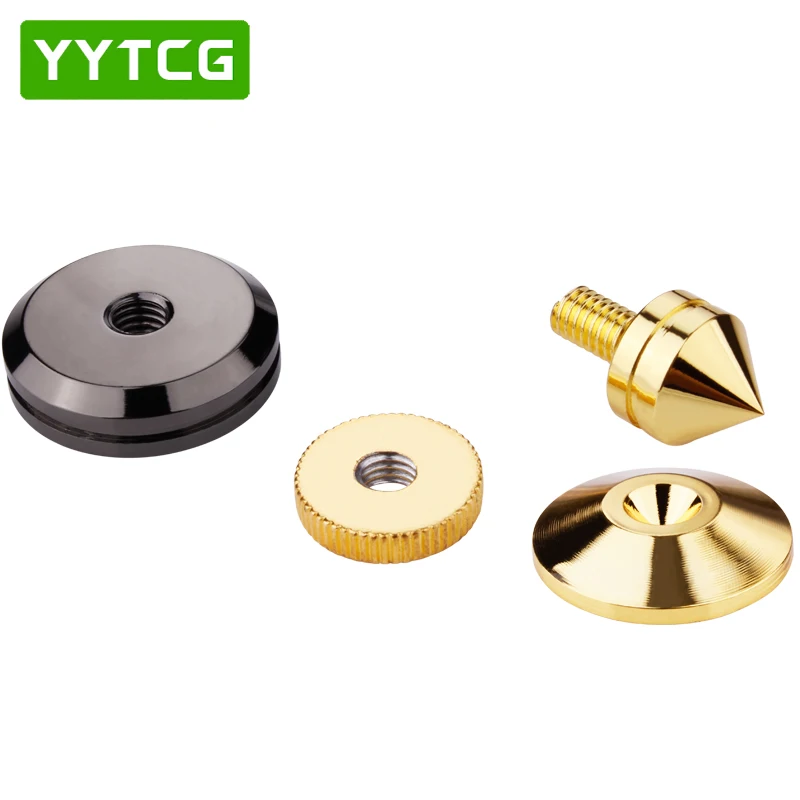 Conjuntos de Alto-falantes Almofada do pé de Ouro Yytcg Stand Puro Cobre Altifalante Box Spikes Cone Piso pé Unha M28 * 26 4 Pés - Image 3