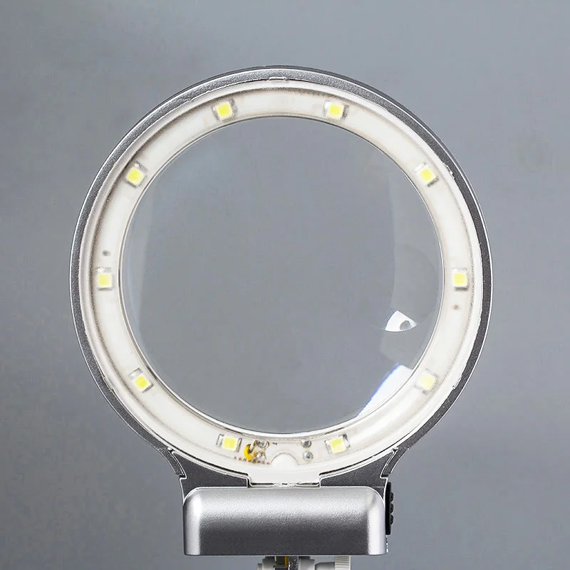 Xinxiang Magnifier 3X 4.5X Welding Magnifying glass LED illumination Soldering Iron magnifier Alligator Clip Hold Clamp Loupe    (3)