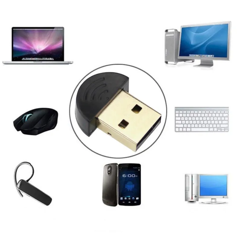 Mini USB Bluetooth 2.0 Wireless Adapter 0-100m 3Mbps Compliance Black V Dongle | Электроника