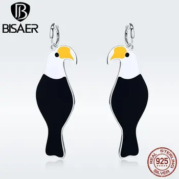 

BISAER High Quality Silver Color Novelty Toucans Bird Stud Earrings For Women Fashion Jewelry New Arrive Accessories GSE193