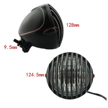 

Black Scalloped 5'' Headlight Headlamp Front Light Finned Grill Round For Harley Bobber Chopper Sportster Custom Honda Yamaha