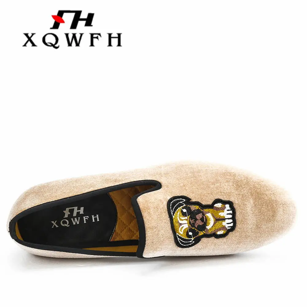 XQWFH 2018 новые стильные мужские бархатные Лоферы Модные Мужские модельные туфли с