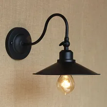 LOFT negro Edison Art Deco metal lámpara de pared para sala de trabajo baño dormitorio vestíbulo balcón Vanity Lights E27