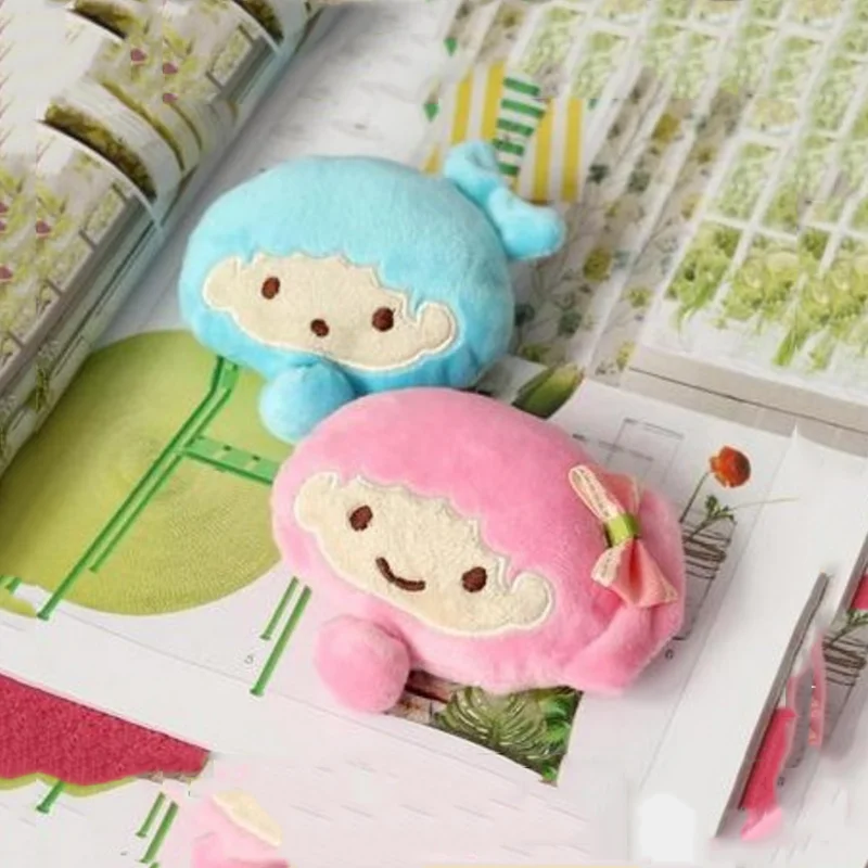 

1pc cute cartoon Little Twin Stars Portable tape measure mini plush flexible rule Creative fashion plush toy lovely style gift