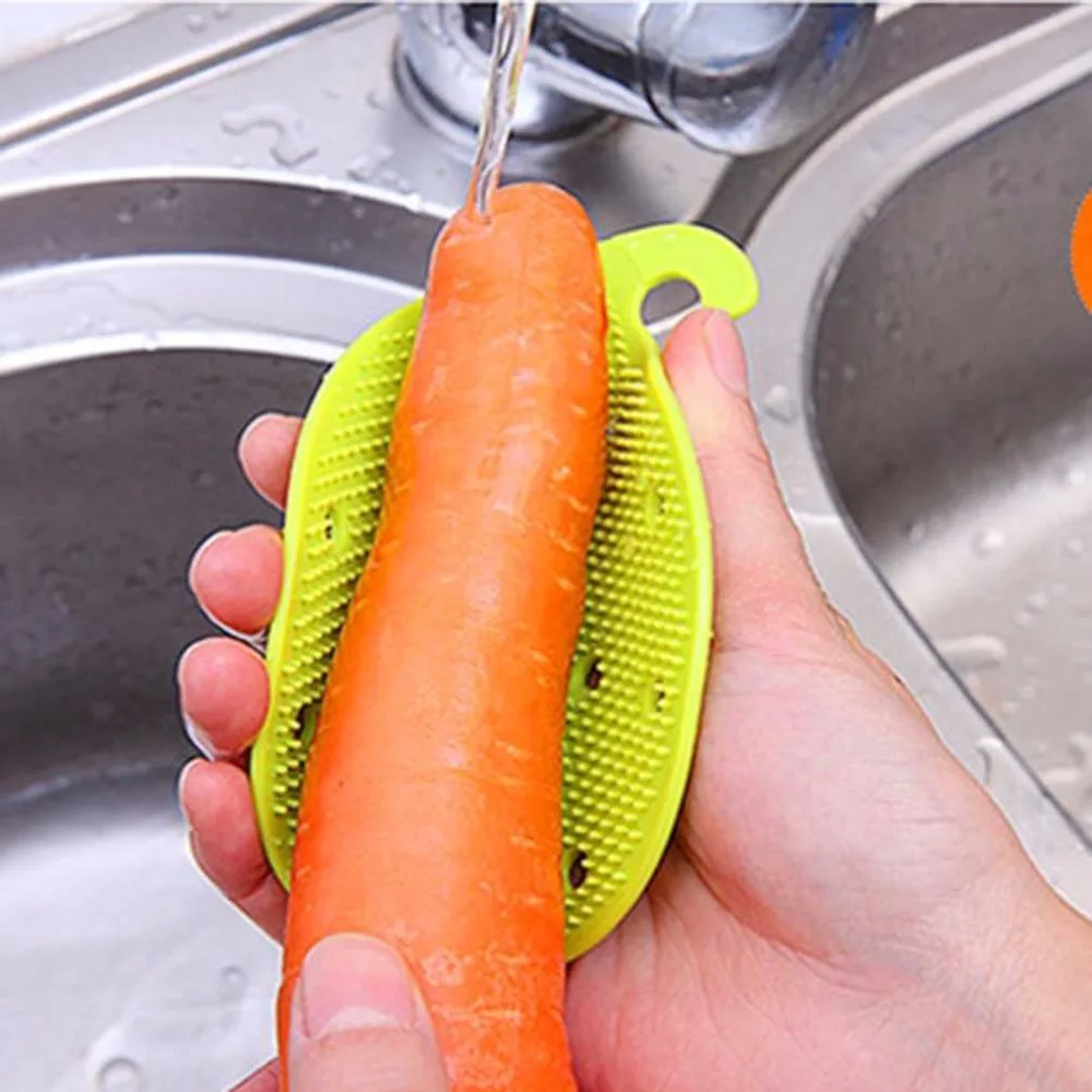 

2018 Newest Simple Design Multifunction Home Kitchen Accessory Fruit Vegetable Brush Portable Cleaning Brush For Fruit Vegetable