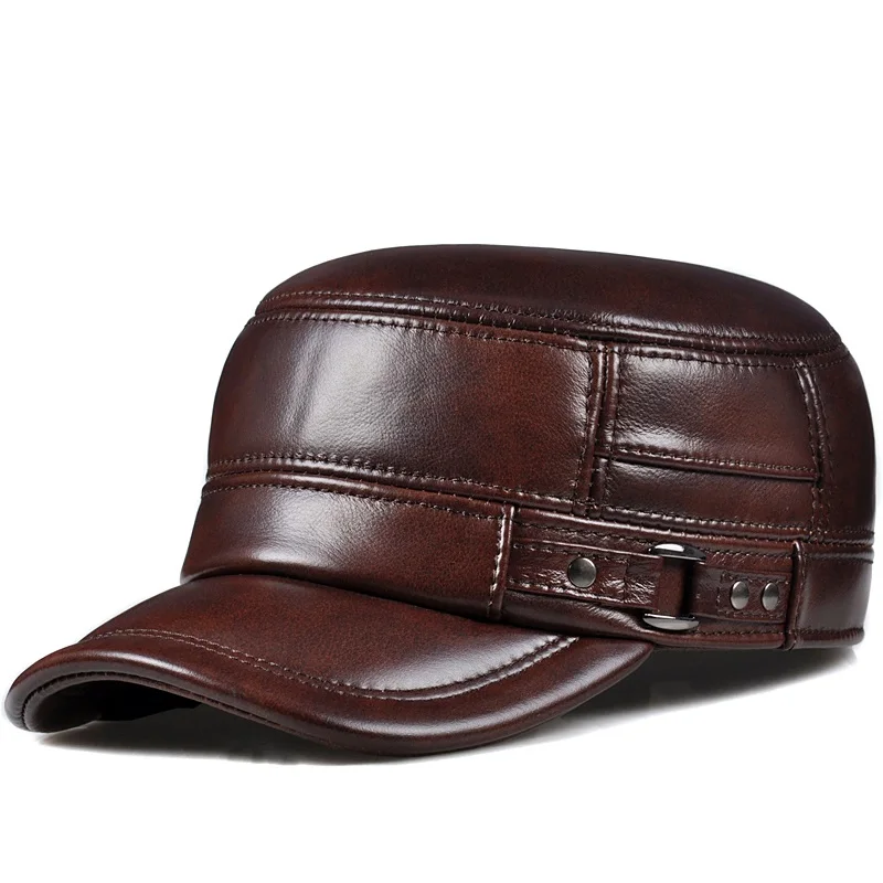 Preise Dropshipping herren echt leder baseball cap hut mode neue stil weichen leder baskenmütze gürtel trucker caps Krokodil Korn H601