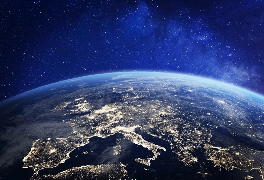 

Laeacco Photo Backgrounds Dark Blue Sky Glitter Star Starry Planet Earth Science Fiction Photographic Backdrops Photocall Studio