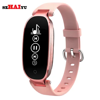 

Women Fitness Tracker Bnad Sleep Heart Rate Monitor Sport Bluetooth Bracelet Waterproof for Android iOS Wristband Leather