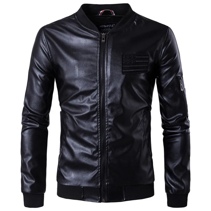 Marque 1 En Col Noir Hommes Force Vol 2017 Air Automne Grande Bomber Taille Ma 5xl Montant Broderie Veste Nouvelle Cuir OnWnf5F