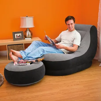 

Inflatable Sofa For Adult Air Seat Bag Inflatable For Living Room Bedroom Beanbag Sofa Lazy Chair With Footwell Foot Pump