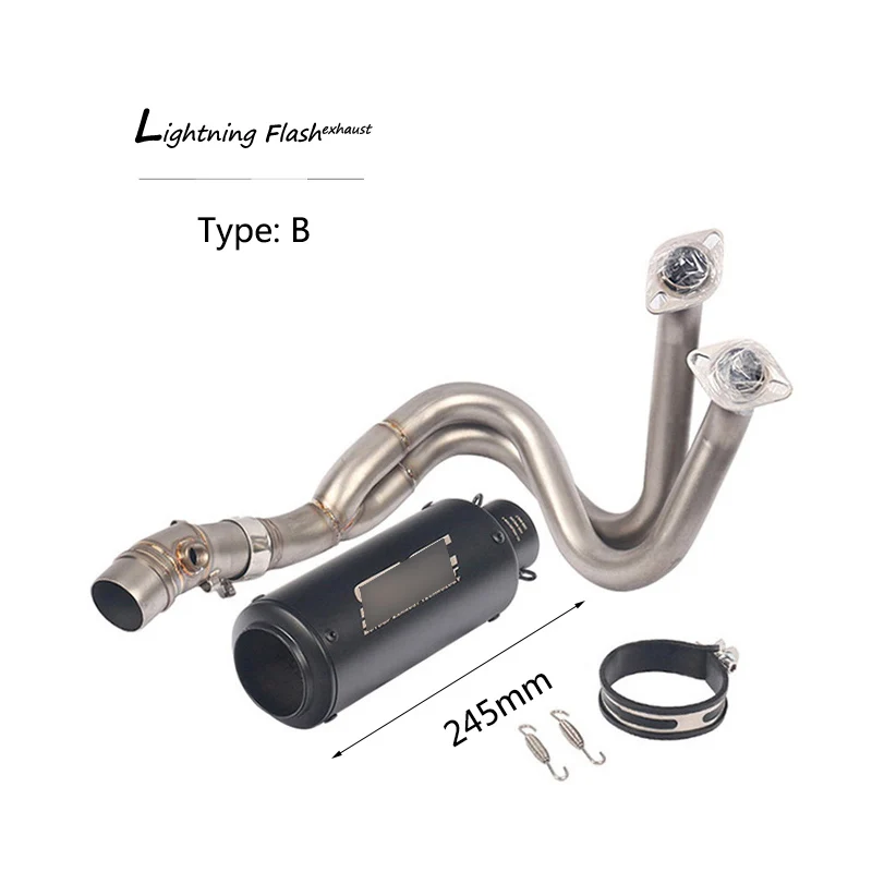 For- Kawasaki Z650 Ninja 650 Exhaust System Motorcycle Header Mid Link Pipe Slip On 51 mm Escape Exhaust Pipe - Цвет: B