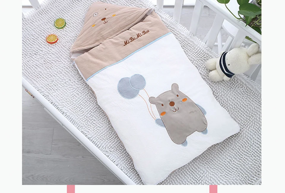 Детский спальный мешок пеленать конверты для новорождённых Детские спальные мешки пеленки кокон для новорожденных 0-8 м медведь шаблон растут спальный мешок