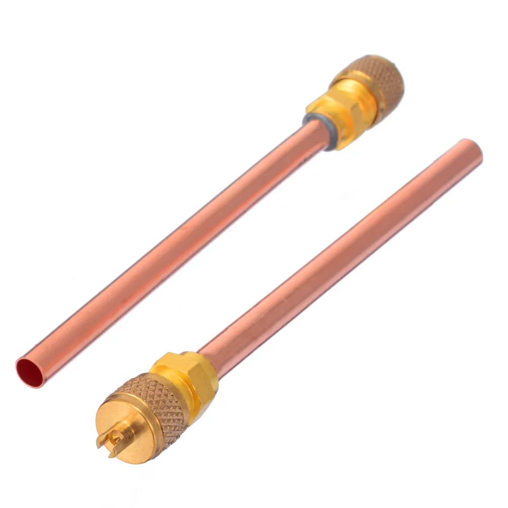 

Strong Metal 10pcs Service Access Valve 1/4" SAE * 1/4" OD * 4" Stem Core For Refrigeration Air Conditioning Mayitr Access Valve