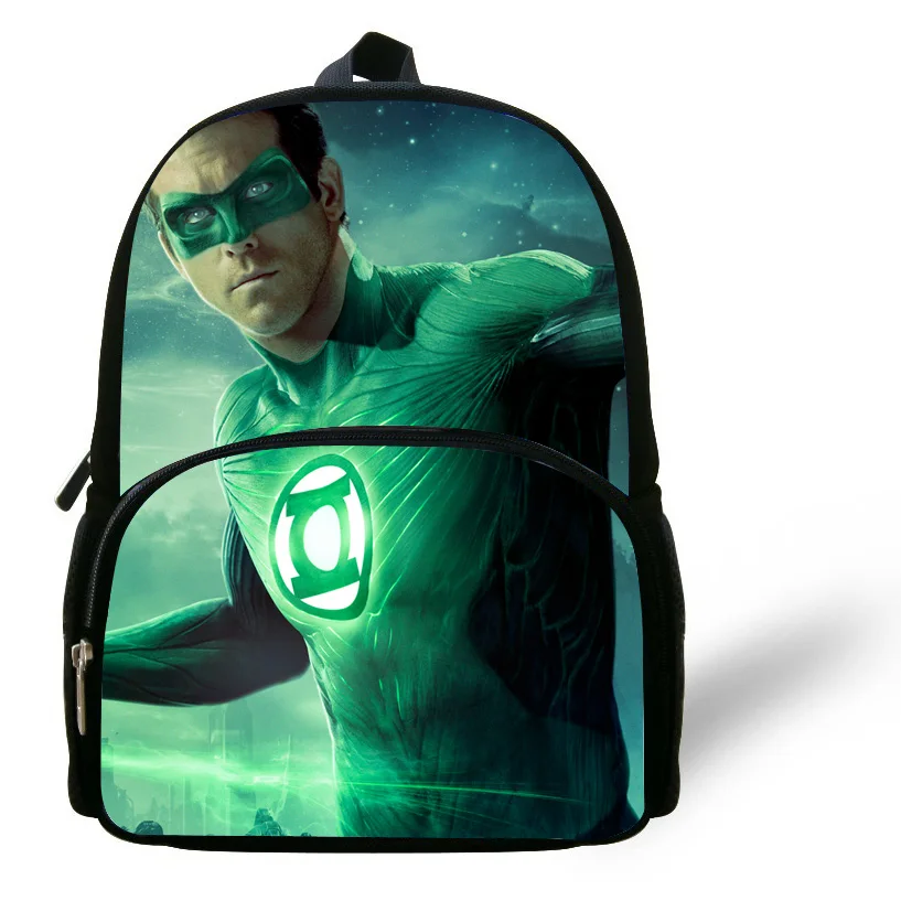 12inch Cool Kids Backpack For Girls Boys Green Lantern Bag For Children