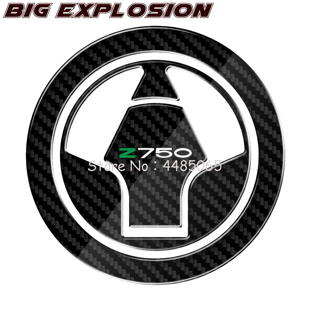 

3D Carbon-look Stickers Motorcycle Tank Pad Fuel Gas Cap Protector Decals Case for Kawasaki Z750 Z750R Z 750 2007-2012