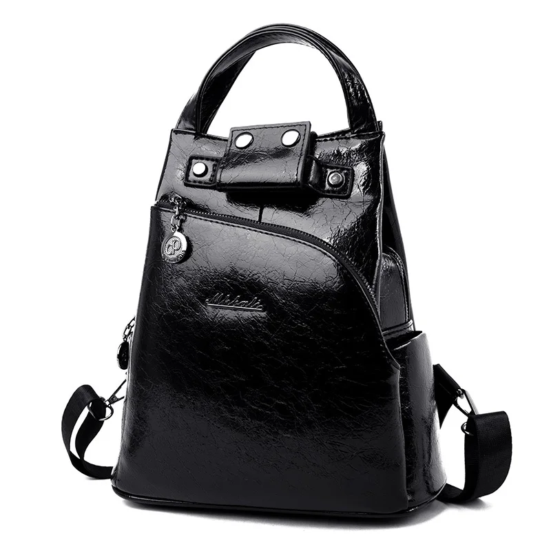 Ladies For Women Luxury Student Solid Pu Zipper Lock Black Fashion School Backpacks For Teenagers Sac A Dos Travel Bookbags Ladies For Women Luxury Student Solid Pu Zipper Lock Black Fashion School Backpacks For Teenagers Sac A Dos Travel Bookbags