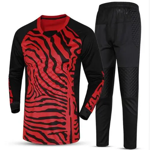 

kids Soccer Goalkeeper Jersey Set 2019 Child Boy Football Goalkeeper Clothing Long Sleeve Sponge Protector Football Uniforms