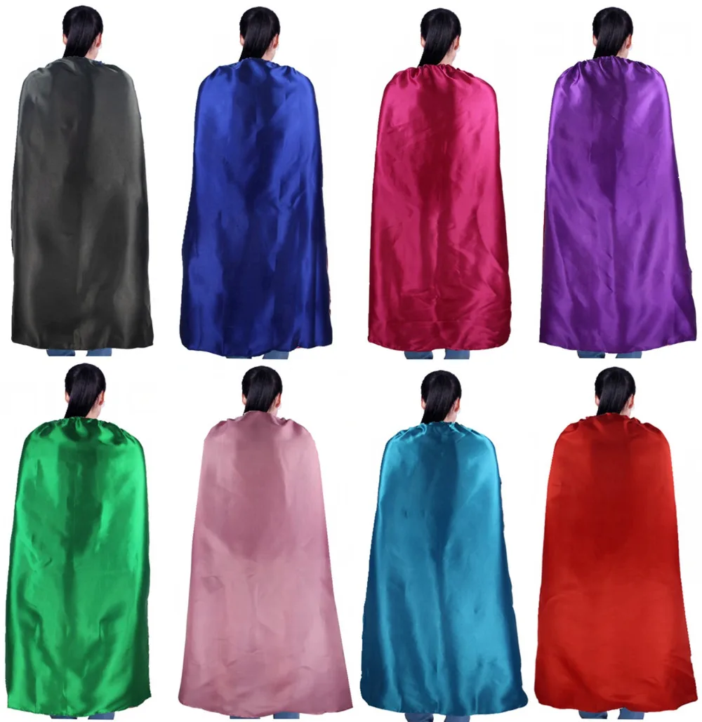 

PLAIN COLOR 70*120cm single satin costume Halloween Cosplay Adult Capes Customize Team Building Promotional