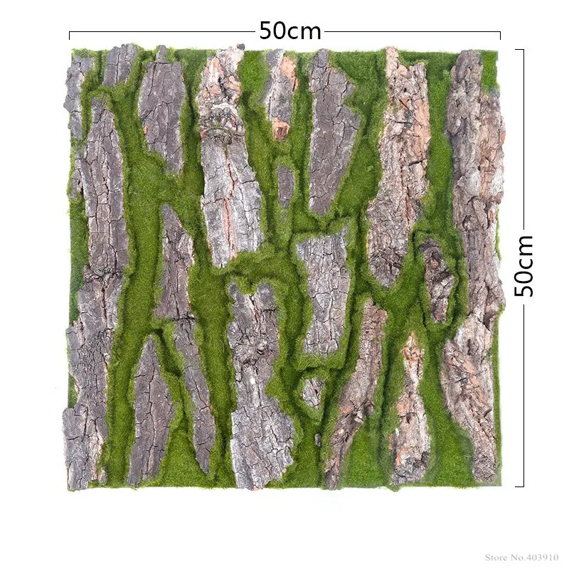 

1PCS Real Dried Pine Tree Bark with Artificial Moss for Water Pipe pillar wrap tree skin fake plant flowers DIY Decoration