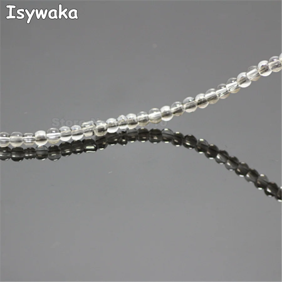 

Isywaka Gray Color 100PCS 4mm Round Smooth Glass Beads Loose Spacer Bead for DIY Jewelry Making Austria Crystal Beads
