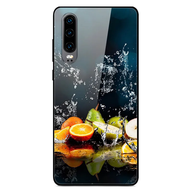 Чехол H для huawei P30, жесткий стеклянный чехол для телефона huawei P30 Pro P30Pro, Мягкий бампер, закаленное P 30, пространство для Huawe P30 - Цвет: 28