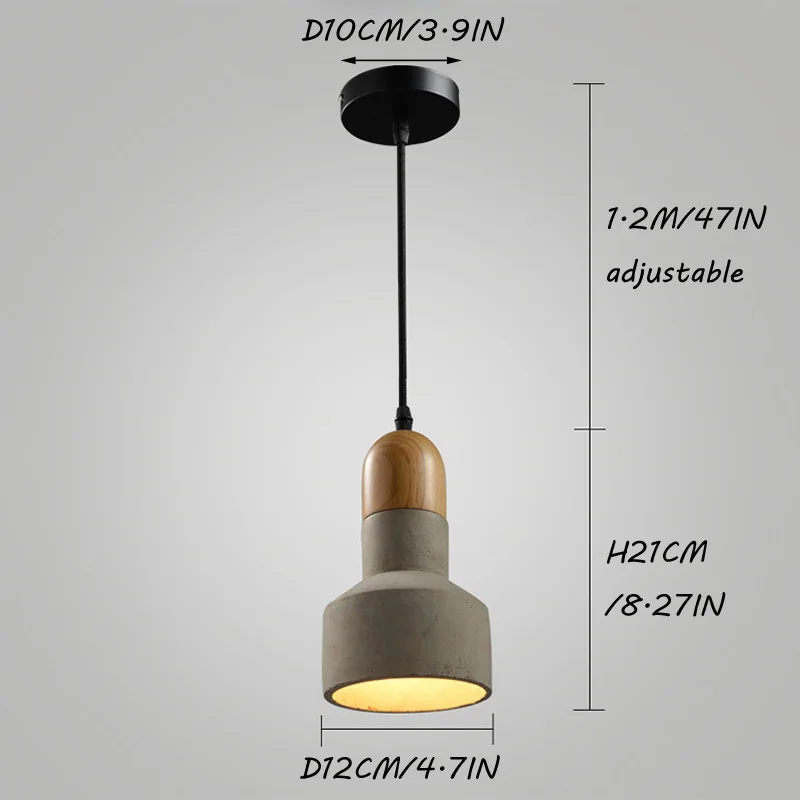 Personality Cement Pendant Light Solid Wood Contemporary Hanging Pendant Lamp Colorful Concret Green Blue Creative Home Lights  (11)
