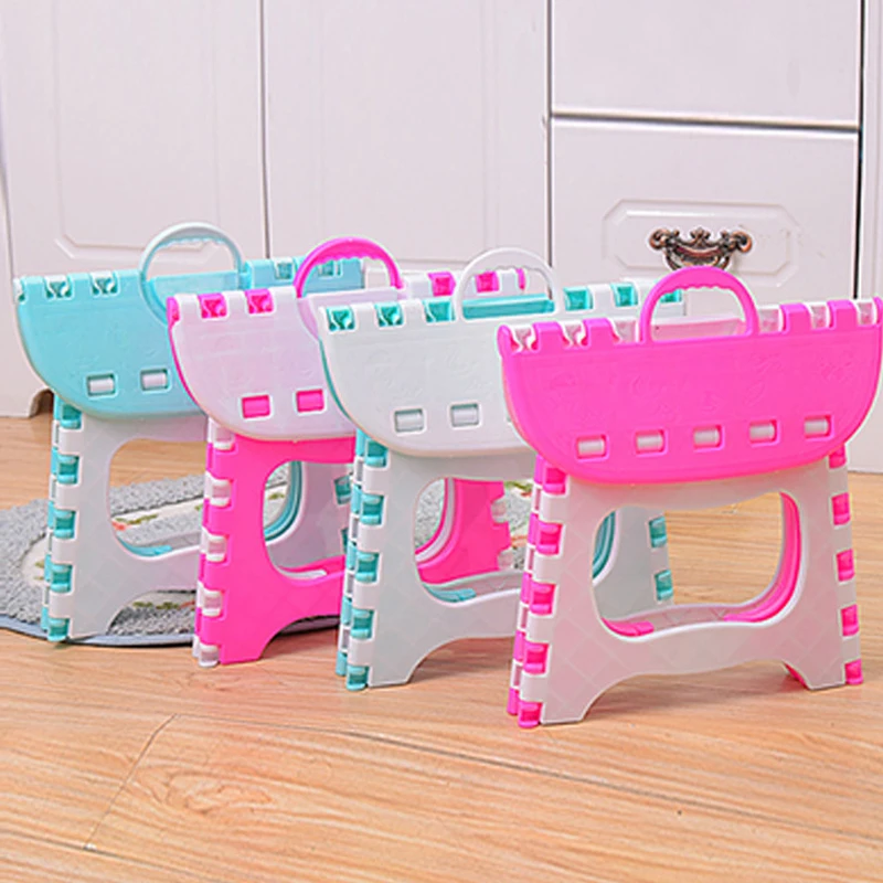 Pink/Blue Plastic Folding 6 Type Thicken Step Portable Child Stools Home Kitchen Bathroom Tool Mini Child Seat Pink/Blue Plastic Folding 6 Type Thicken Step Portable Child Stools Home Kitchen Bathroom Tool Mini Child Seat