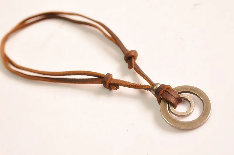 Fashion Men Necklace Pendant Jewelry Leather Necklace For Men Chain Male Collar Vintage Accessories (20)