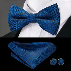 LH-748 Hi-Классический мужской галстук из ткани Свадебная вечеринка 100% шелковые галстуки-бабочки для Для мужчин бабочка галстук, носовой