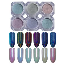 Дизайн ногтей Блеск Хромовая пудра Хамелеон зеркальная голографическая Мерцающая блестящая пигментная пудра 0,5 г для украшения УФ-геля
