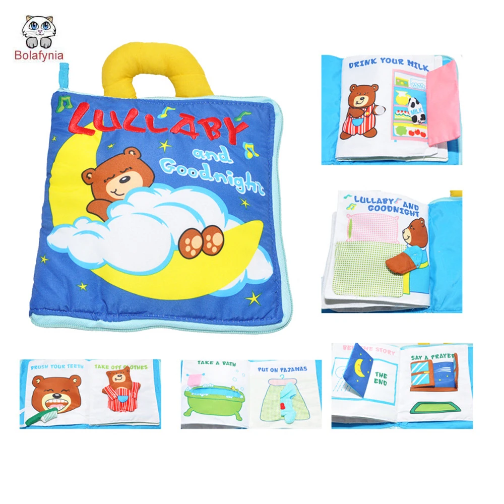 

BOLAFYNIA Baby infant cloth book Bear Good night English book children Educational toys