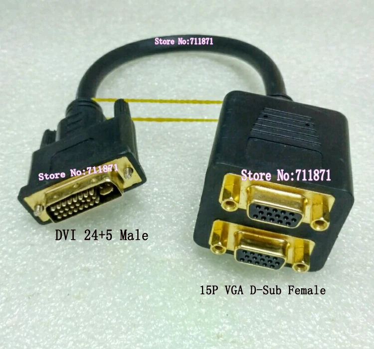 DVI VGA D Sub tieline 24+5 DVI D sub VGA split screen line DVI Male to ...