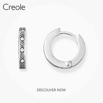 

Hinged Hoops Earrings Asian Ornament,2019 Summer Accessories Fashion Jewelry 925 Sterling Silver Ethnic Beauty Gift For Women
