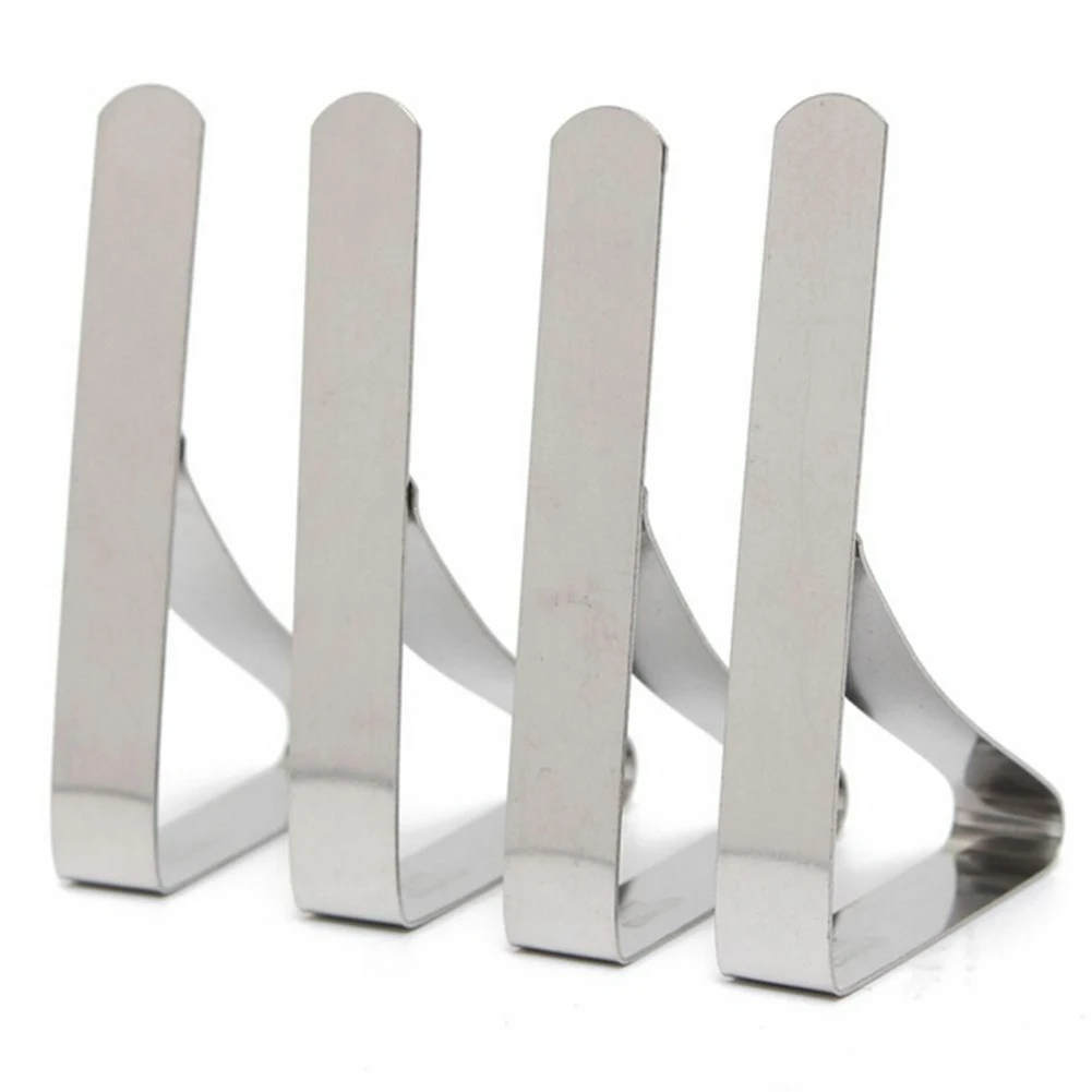 12Pcs Desk Table Cloth Tablecloth Cover Clip Clamp Holder Party practical Stainless Steel Suitable for family and restaurant