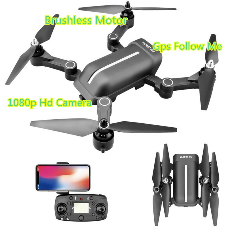 

New Foldable WIFI FPV RC Drone Brushless Motor With 1080P HD Camera GPS Follow Me Hover Remote Control RC Quadcopte Selfie Drone