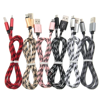 

100pcs 2A Micro 5pin USB Cable Nylon Braided Data Sync Cord For Samsung Xiaomi Huawei 1M 3ft Micro USB Mobile Phone Cables